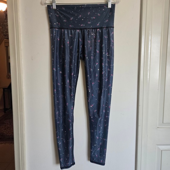 teeki Pants - Teeki Size Medium Blue Floral Stretchy Tight Yoga Athletic Leggings